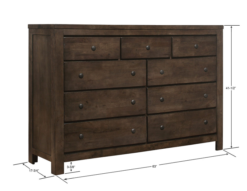 Verna - 9 Drawer Dresser - Brown