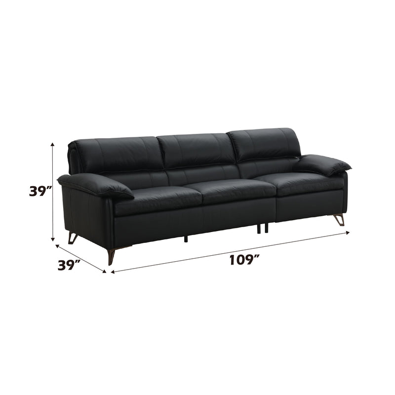 Eilene - Top Grain Leather Sofa - Black