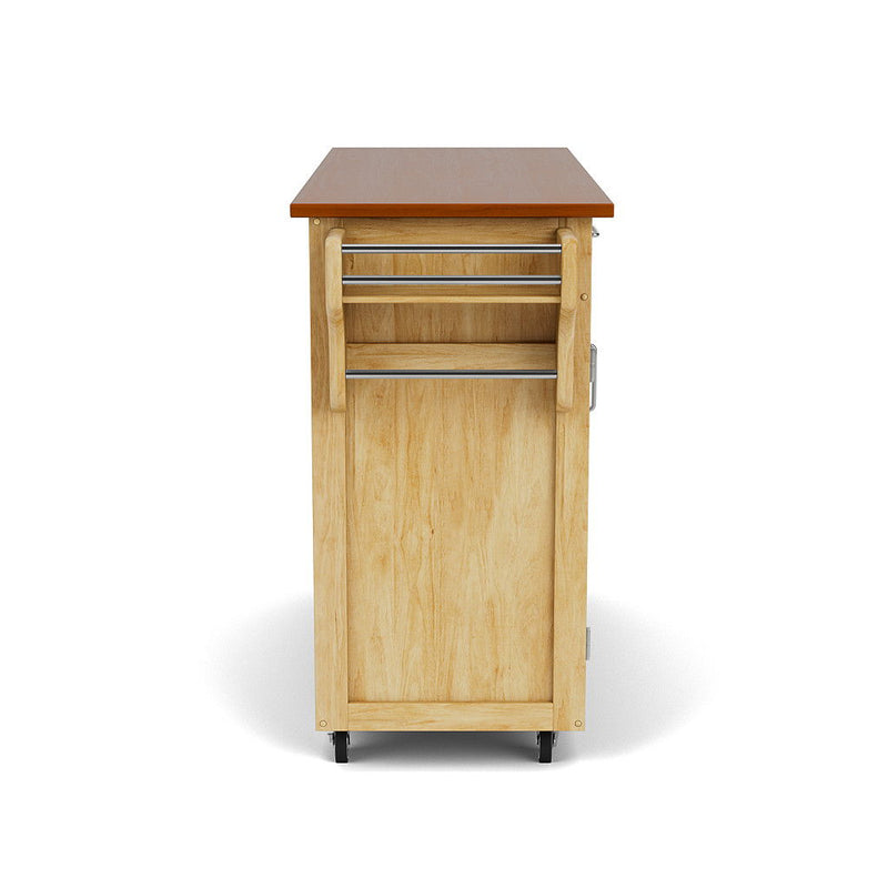 Create-A-Cart - 4 Doors Kitchen Cart With Oak Wood Top