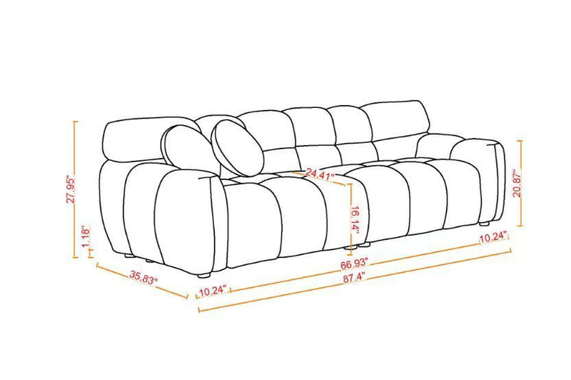 87.4 length ,35.83" deepth ,human body structure for USA people,  marshmallow sofa,boucle sofa ,3 seater, OLIVE GREEN BOUCLE