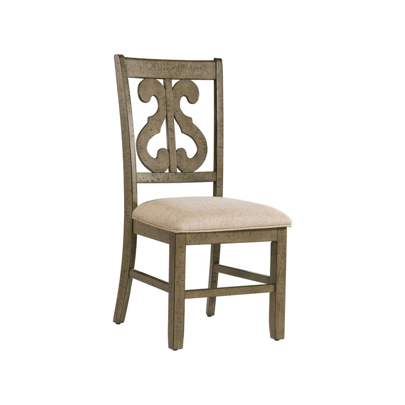 Stone - Wooden Swirl Back Side Chair (Set of 2)