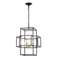 4 Light Metal Lantern Tiered Pendant Hanging Light Fixtures, Industrial Farmhouse Adjustable Height Chandeliers For Dining Room Hallway Foyer Entryway (E12 Bulbs Not Included)