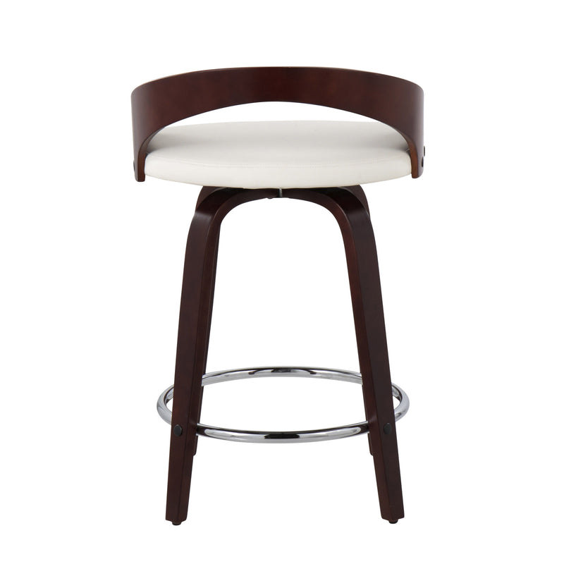 Grotto - Contemporary Fixed Height Counter Stool & Swivel With Round Footrest (Set of 2)