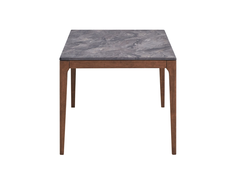 Bevis - Engineered Stone Top Dining Table - Walnut