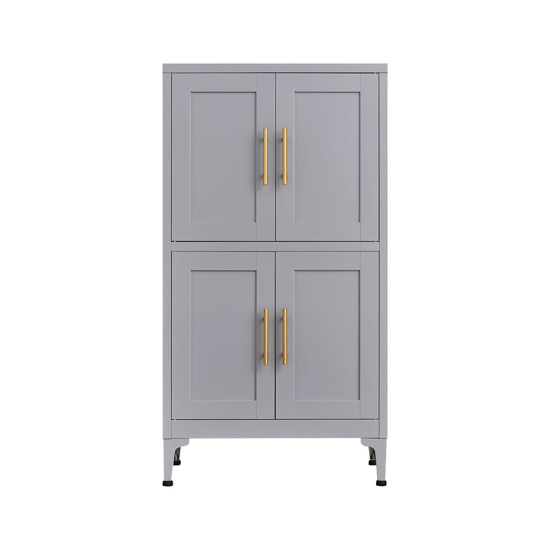 Metal Kitchen Storage Cabinet, Kitchen Pantry Storage Cabinet With Doors And Shelves, Storage Cabinet With Adjustable Leveling Foot For Kitchen, Living Room And Dining Room