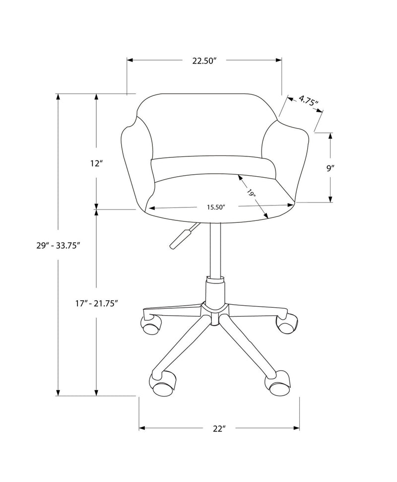 Office Chair, Adjustable Height, Swivel, Ergonomic, Armrests, Contemporary