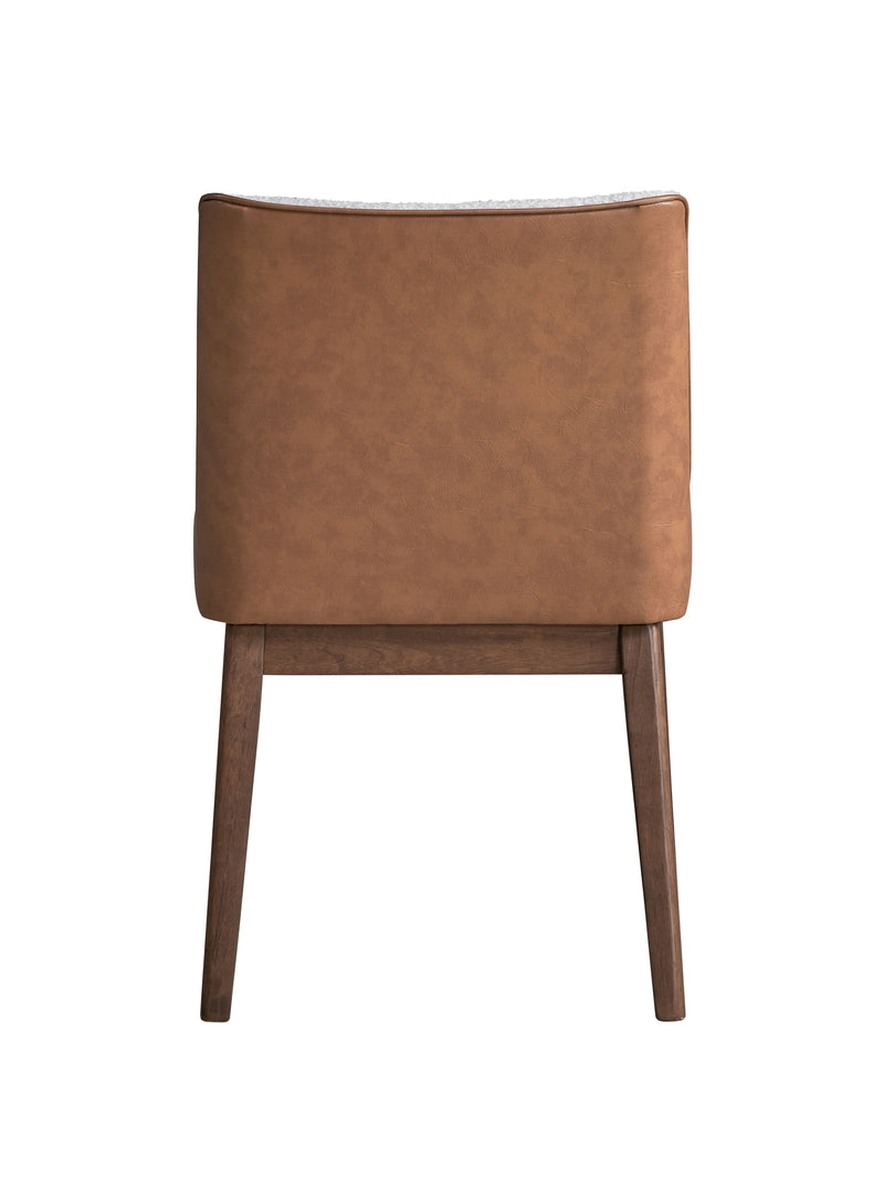 Ginny - Boucle Velvet Side Chair (Set of 2) - Walnut