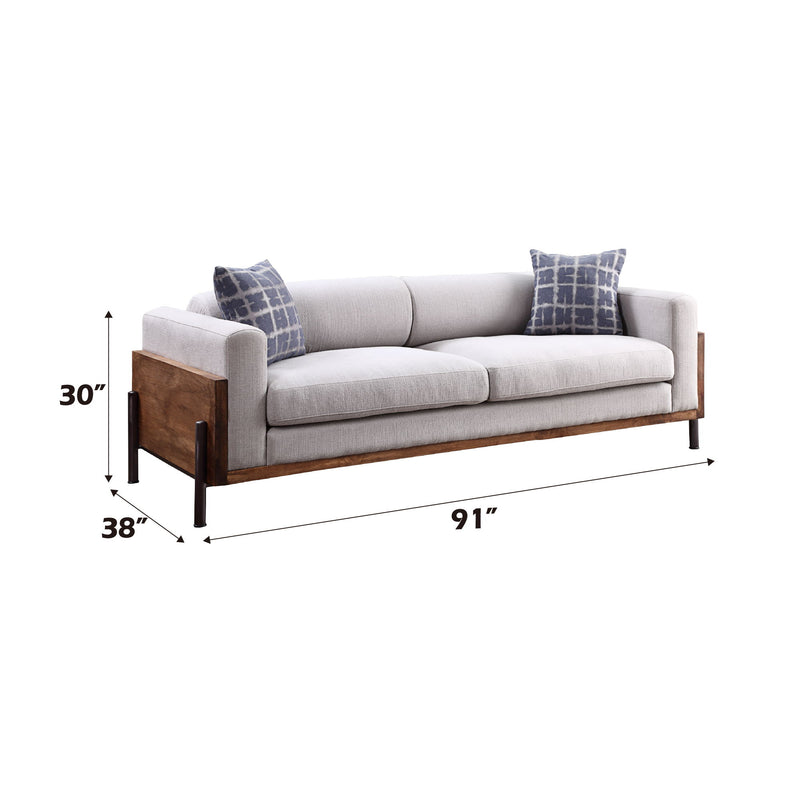 Pelton - Sofa With 2 Toss Pillows - Walnut