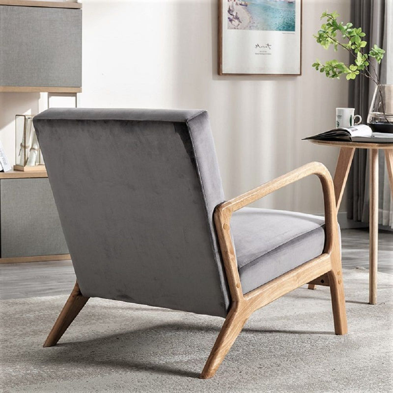 Classic Mid-Century Modern Accent Chairs, Open Framed Armchair With Cushioning