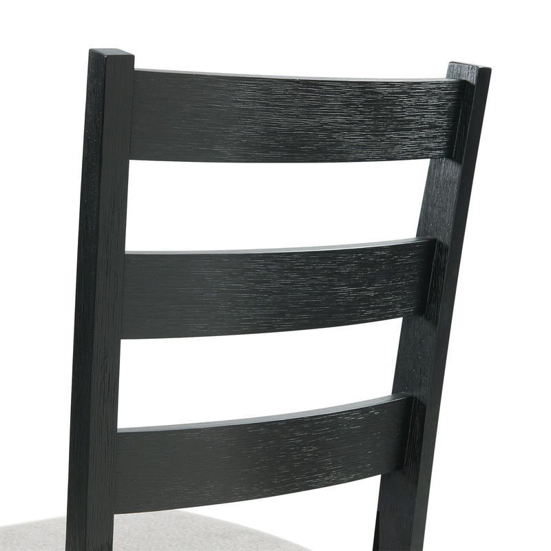 Martin - Dining Side Chair With Grey Fabric (Set of 2) - Black Finish