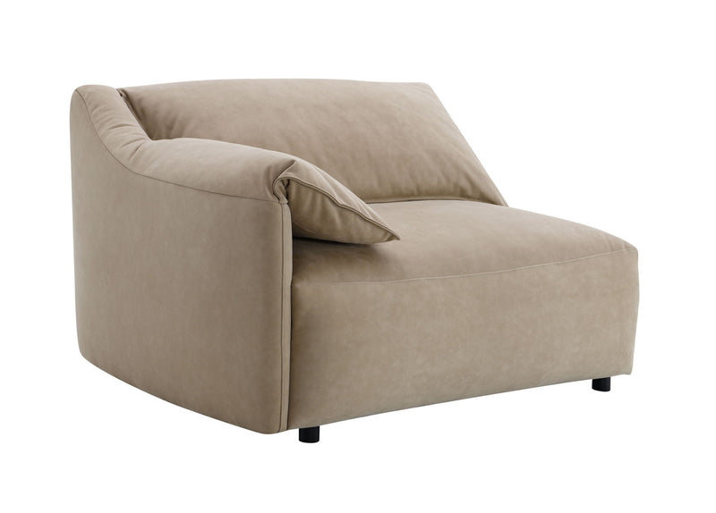 Veata - Suede Sectional Sofa With Right Hand Facing Chaise - Light Brown