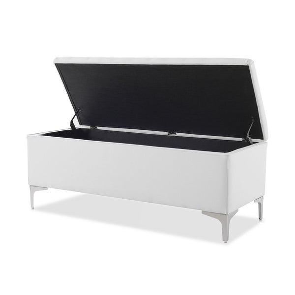 Madelyn - Modern Storage Bench - Bright White Dye