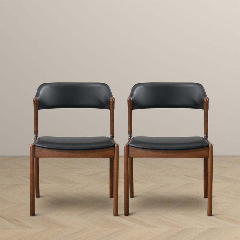 Enzo - Dining Chair (Set of 2) - Black / Brown