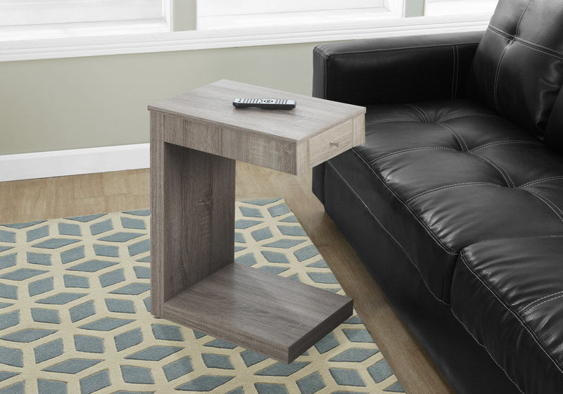 Accent Table, C - Shaped Contemporary & Modern - Taupe