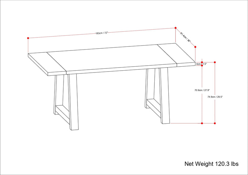 Whitley - Dining Table - Gray