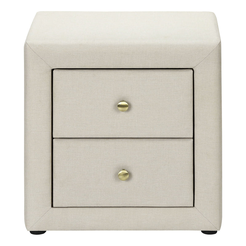 Nightstand, Storage Drawer Versatile Use, Upholstered, Transitional