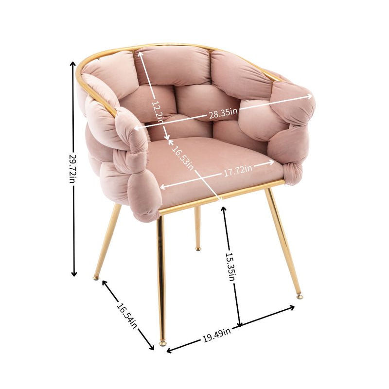 Luxury Modern Simple Leisure Velvet Single Sofa Chair Bedroom Lazy Person Household Dresser Stool Manicure Table Back Chair