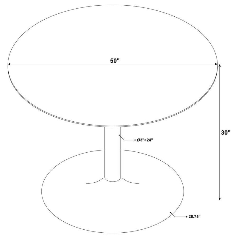 Kella - Round Marble Top Dining Table - White Marble - Atlantic Fine Furniture Inc