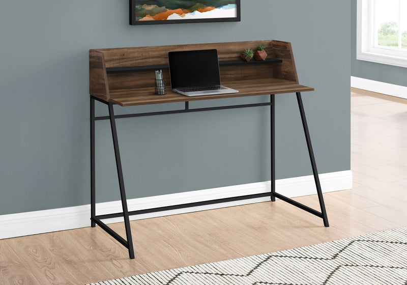 Computer Desk For Home Office, Laptop, Storage Shelves, Marble Look Contemporary & Modern