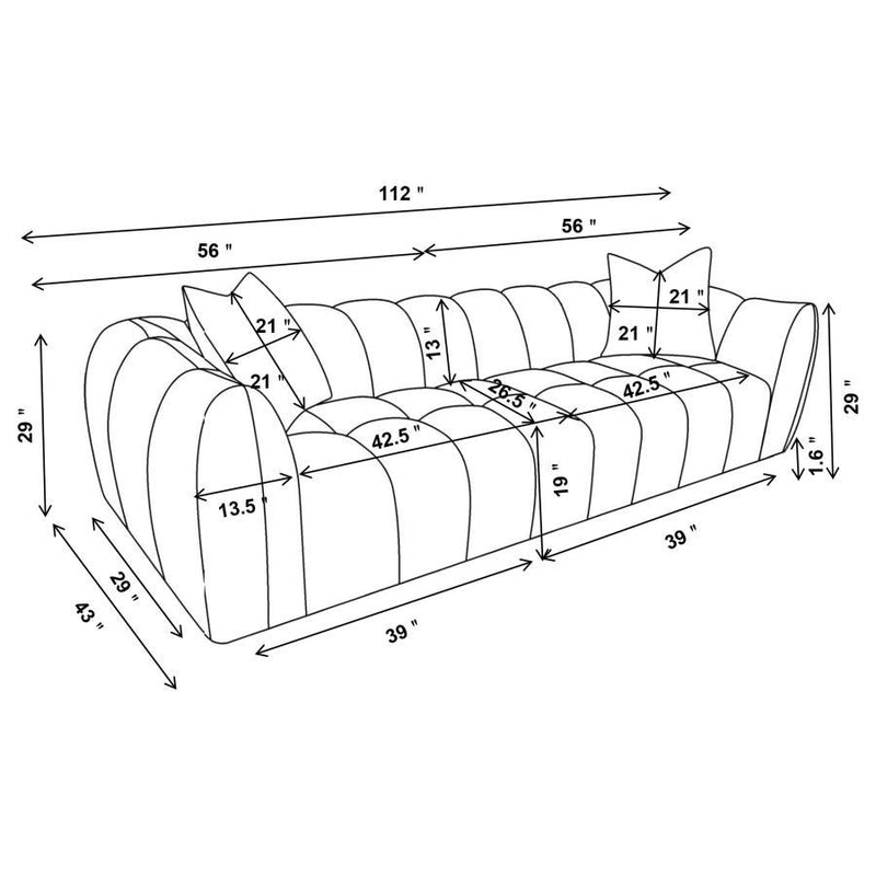 Winchester - Boucle Upholstered Extra Long Sofa - Sand Pebble