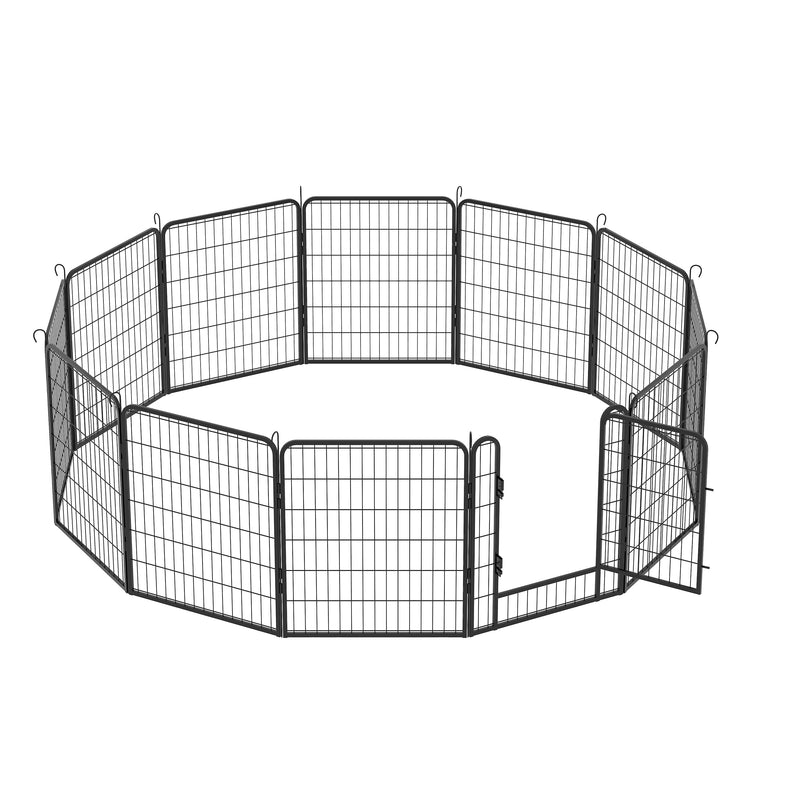 Heavy Duty Metal Playpen With Door, Dog Fence Pet Exercise Pen For Outdoor, Indoor