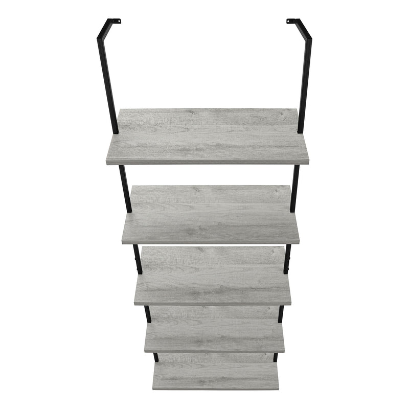 Bookshelf, Bookcase, Etagere, Ladder, 5 Tier, For Office, Marble Look Contemporary & Modern