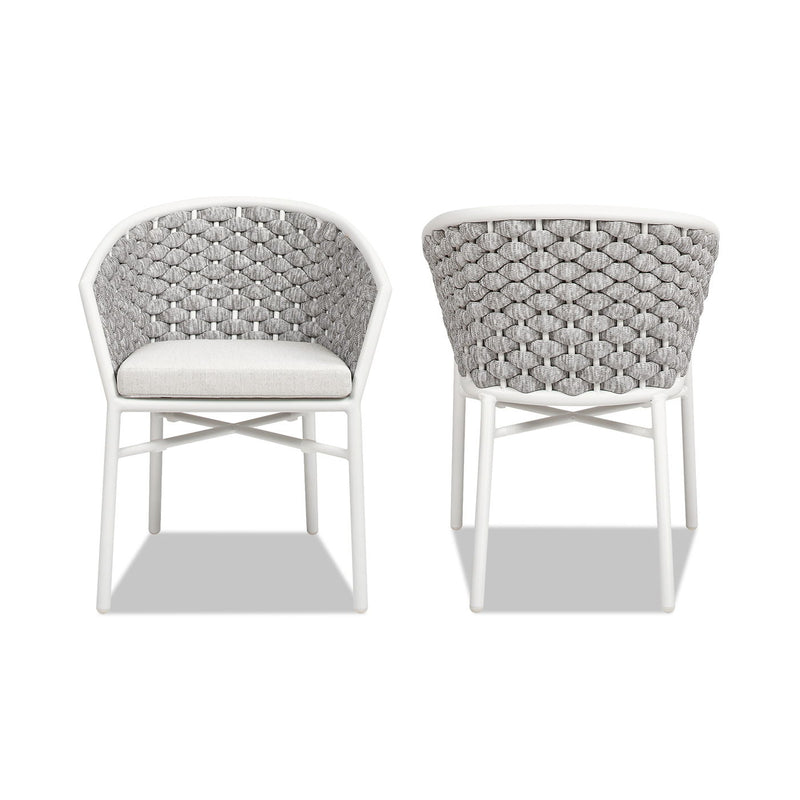 Rowan - Rope Barrel Back Patio Dining Chairs (Set of 2) - Optic White