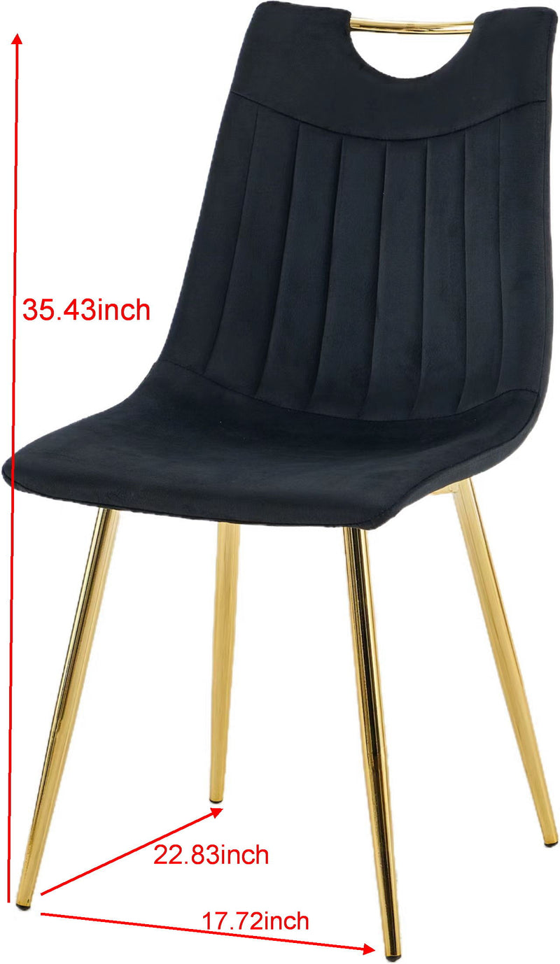 Seat Chair, Dining Chair, Coffee Chair (Set of 4) - Golden / Black