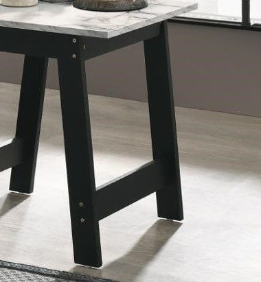 Kenzo - End Table With Faux Marble Top Finish - Black