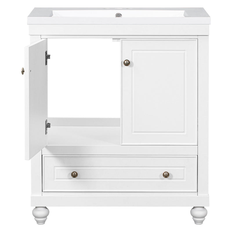 Bathroom Vanity With Sink, Combo, Cabinet With Doors And Drawer, Solid Frame And MDF Board