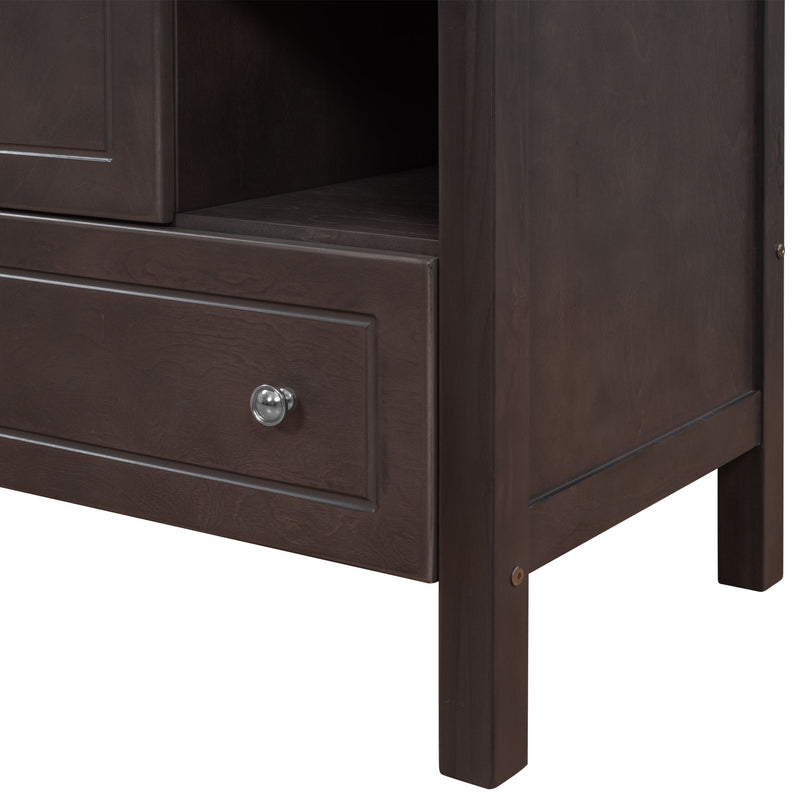 Bathroom Vanity Base Only, Solid Wood Frame, Bathroom Storage Cabinet With Doors And Drawers