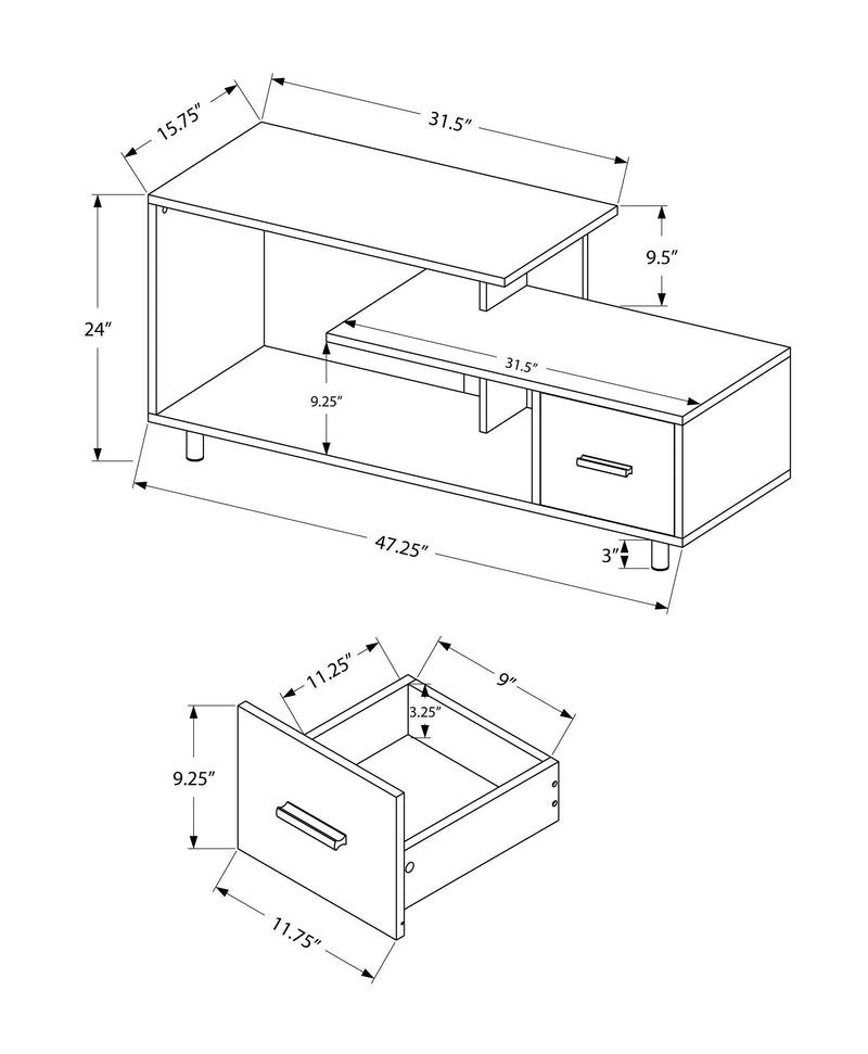 TV Stand, Console, Media Entertainment Center, Storage Drawer, Contemporary