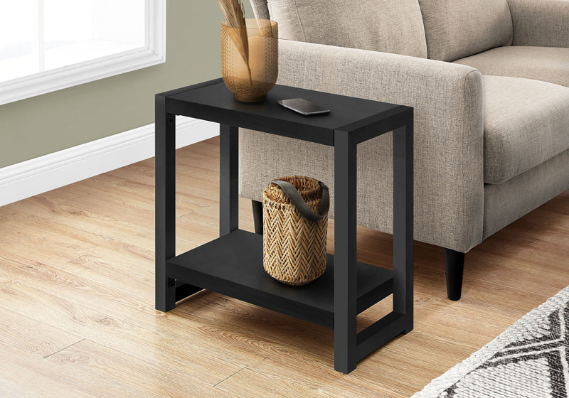 Accent Side Table, Narrow, Small, 2 Tier, Contemporary And Modern