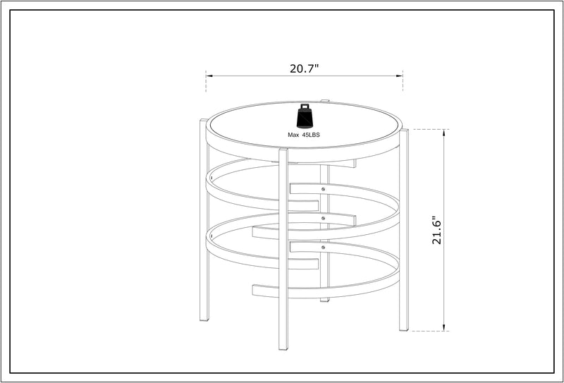 Elegant Pandora Sintered Stone End Table, Small Coffee Table For Living Room