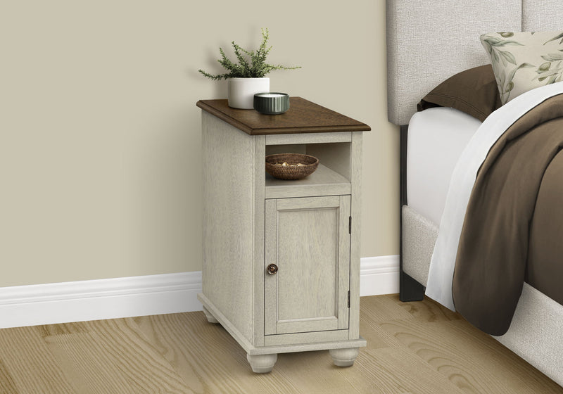 Accent End Table, Storage, Traditional - White