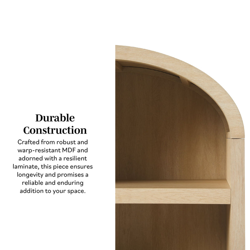 Modern 5 Shelf Open Arched Bookshelf