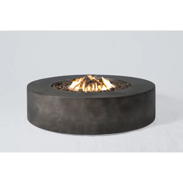 Fiber Reinforced Outdoor Fire Pit Table - Black / Gray