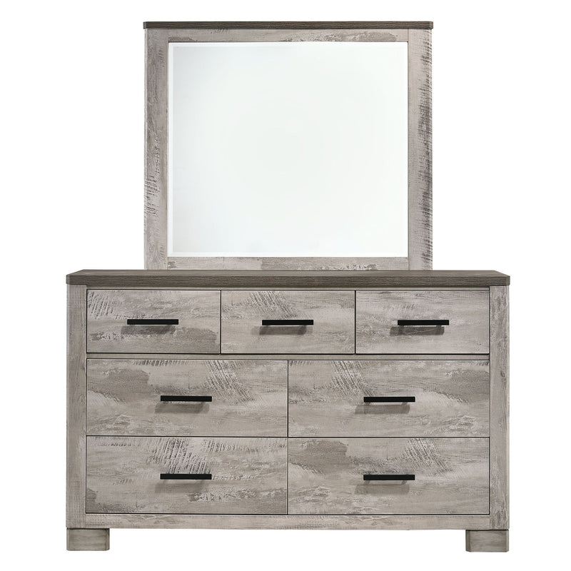 Millers Cove - 6-Drawer Dresser With Mirror - Distressed Gray