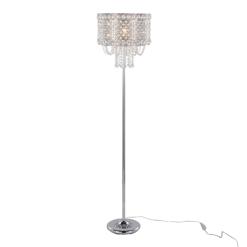 Droplet - Contemporary Floor Lamp - Polished Chrome / Clear