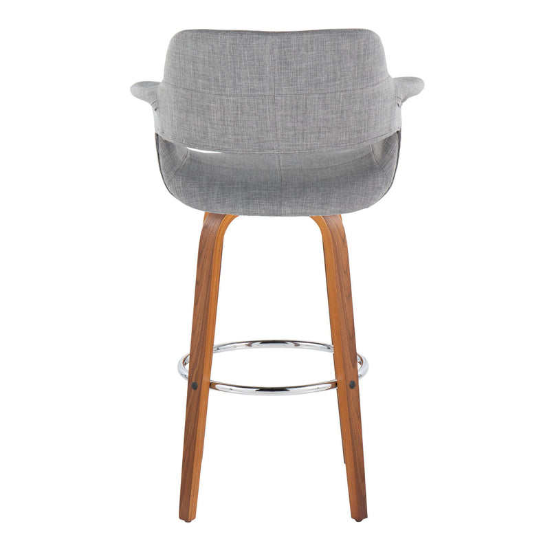 Vintage Flair - Mid Century Modern Fixed Height Barstool With Swivel & Round Footrest (Set of 2)