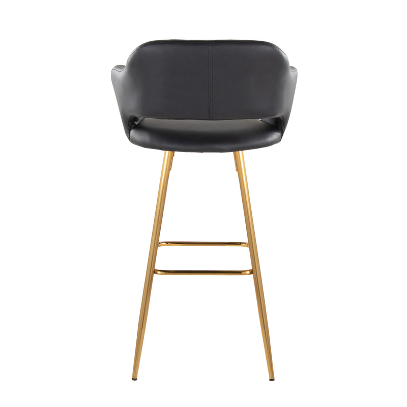 Margarite - Contemporary Fixed Height Barstool With Footrest (Set of 2) With Square