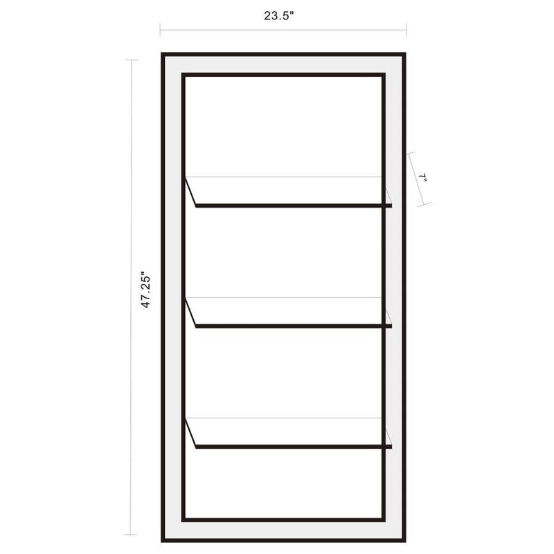 Oriel - Rectangular 3-Shelf Wall Mirror - Silver