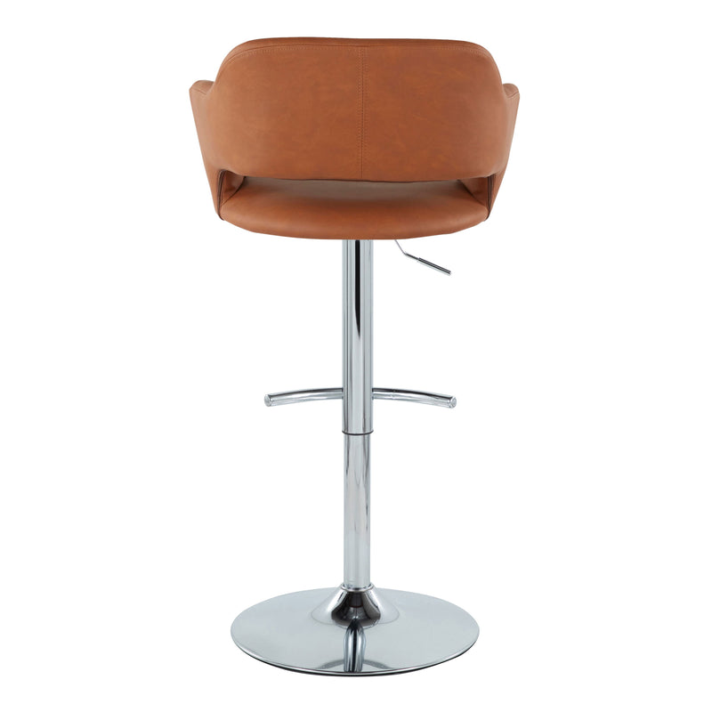 Margarite - Contemporary Ajustable Barstool With Swivel With Rounded T Footrest (Set of 2)