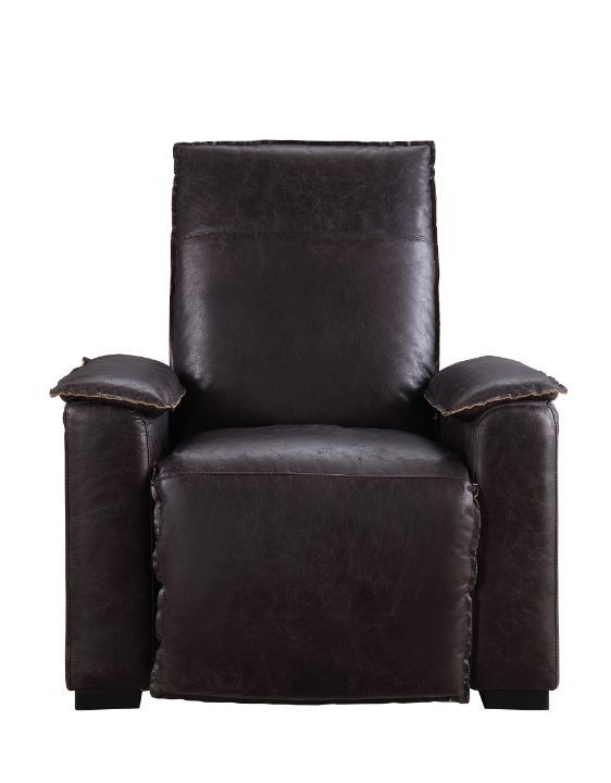 Nernoss - Recliner - Dark Grain Brown Leather & Aluminum