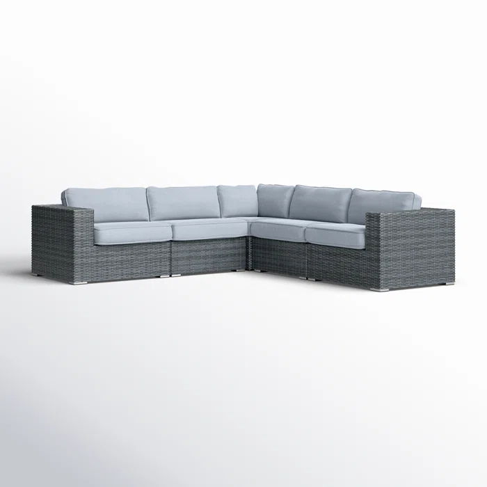 Patio Sectional With Cushions Stylish Outdoor Seating For Ultimate Comfort And Relaxation - Brown / Gray