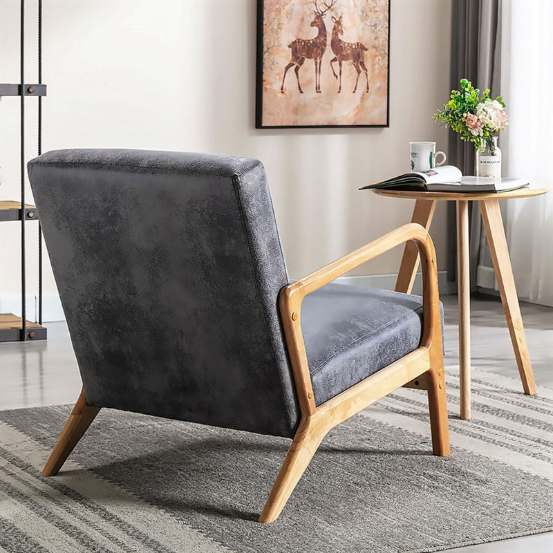 Classic Mid-Century Modern Accent Chairs, Open Framed Armchair With Cushioning