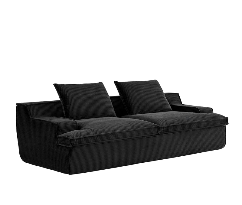 Nimbus - Oversized Full Foam 4 Seater Couch For Living Room Upholstered In Soft Corduroy, Wide Armrests