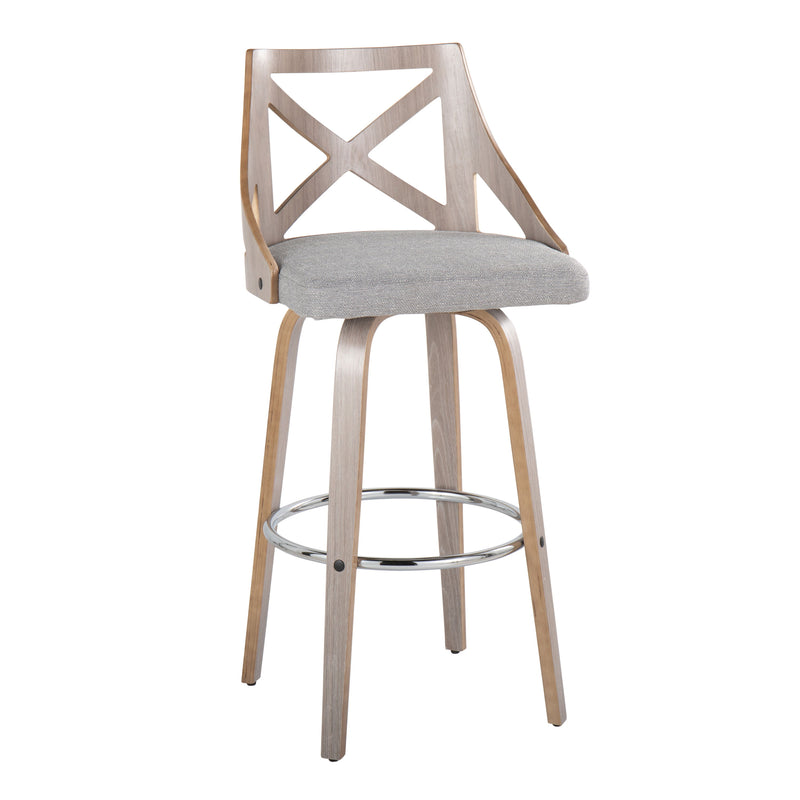 Charlotte - Farmhouse Fixed Height Bar Stool With Round Footrest (Set of 2)