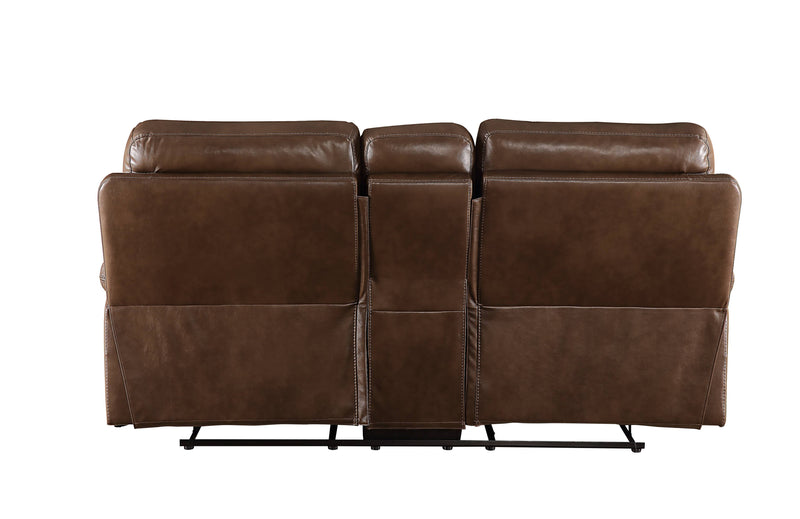 Aashi - Leather Gel Match 3 Piece Recliner Living Room Set - Brown