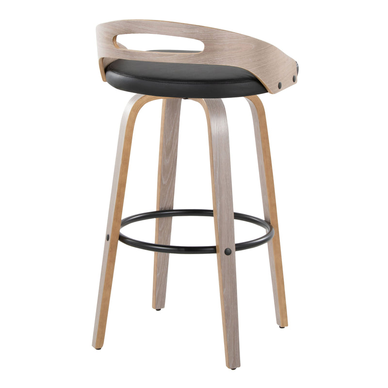 Cassis - Mid Century Modern Fixed Height Barstool With Swivel With Round Footrest (Set of 2)